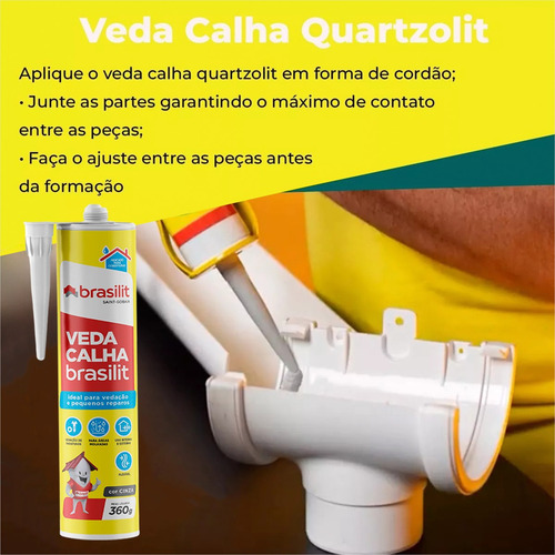 Veda Calha Pode Ser Aplicado Em Área Úmida - Cinza 400g