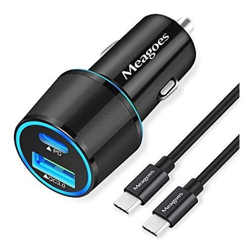 Meagoes - Cargador De Coche Usb C, Adaptador De Carga Rápida