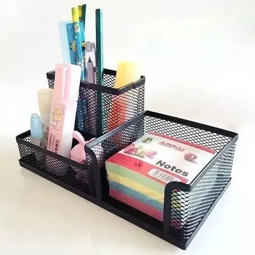 Organizador De Mesa Telado Escritório Porta Lápis Canetas Trecos Aramado - Efigen