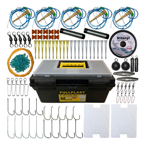 Caja Kit Armado Profesional Pesca Variada Grande Accesorios 