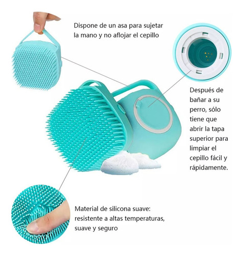Cepillo Para Perro De Baño Masajeador Dispensador De Shampoo