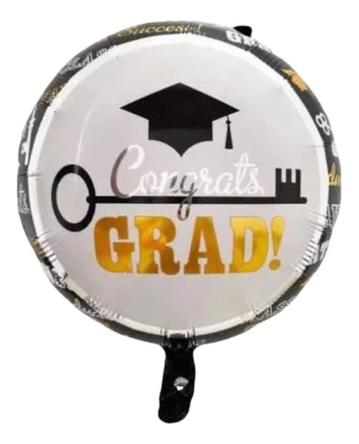 5 Globos Metalico 46 Cm Congrats Grad Llave Calidad Helio.