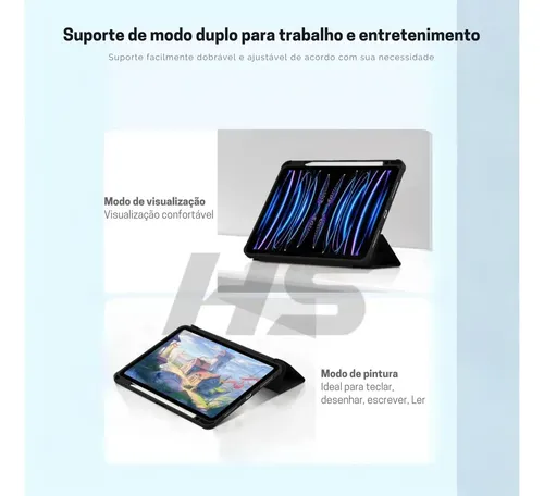 Capa De Tablet iPad Pro 11 A1980 Design Fino Pencil Holder Cor