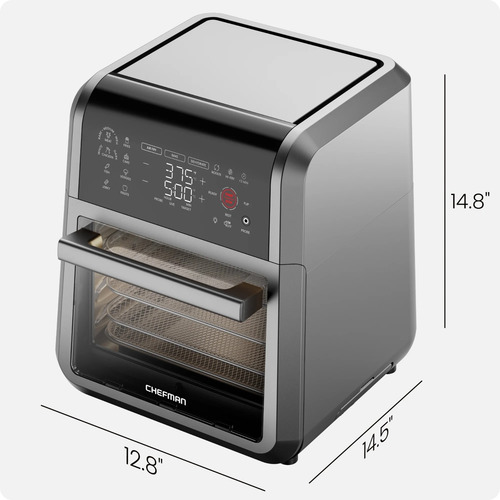 Chefman Airfryer Exactemp De 12 Cuartos,apagado Auto Digital Negro