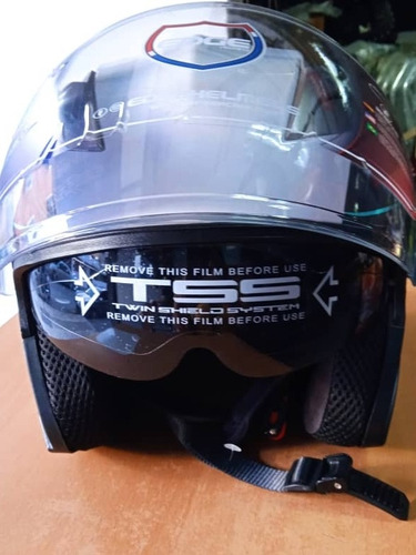 Casco Moto Semi Integral Doble Visor Yohe Edge Um