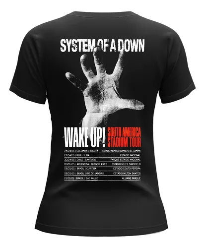 Camiseta De Mujer System Of A Down Wake Up Tour Colombia