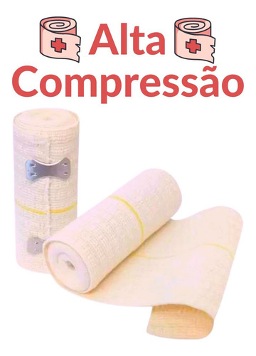 Kit 2 Bandagem Alta Compressão Elástica Varizes Bege Famara