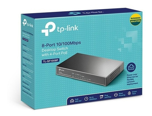 Switch Tp-link Tl-sf1008p 8 Puertos 10/100 Mbps 4 Ptos Poe