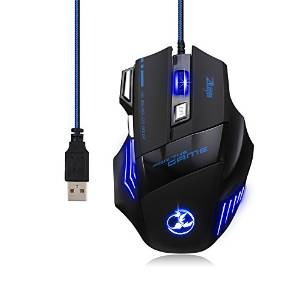 Zelotes 5500 Dpi 7 Botón Led Óptico Usb Con Cable Ratón Para