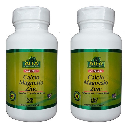 Calcio + Magnesio + Zinc + Vitamina D3 Americano Promocion 2