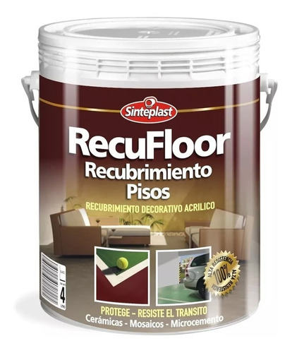 Recufloor Recubrimiento Acrilico Piso 4lt Sinteplast Pintumm