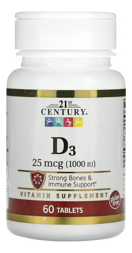 Vitamina D3 Premium Inmunidad 1000iu 60 Tabletas Eg D110 Sabor Sin Sabor