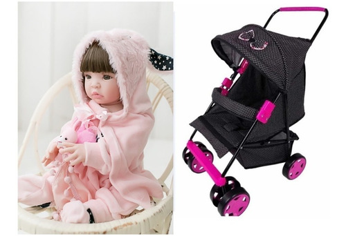 Imagem 2 de 5 de Bebê Reborn Hora Do Banho + Carrinho De Passeio