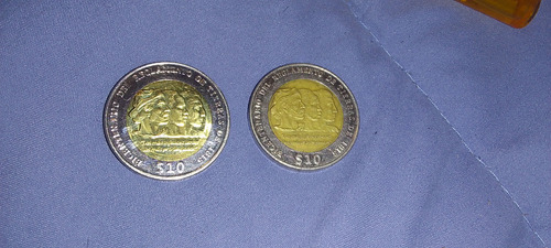 Moneda 10 Pesos Bicentenario 3 Caras 