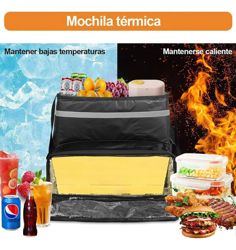 Mochila Repartidor Bolsa De Reparto Pizza Expandible Aislada