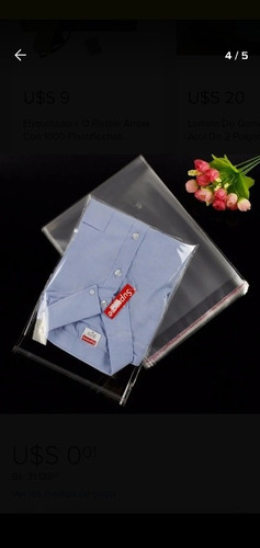 Imagen 5 de 5 de Bolsas De Celofán Con Pega 10cm X 24cm