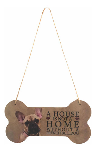 Placas En Madera En Forma De Hueso  Motivo Bulldog Francés