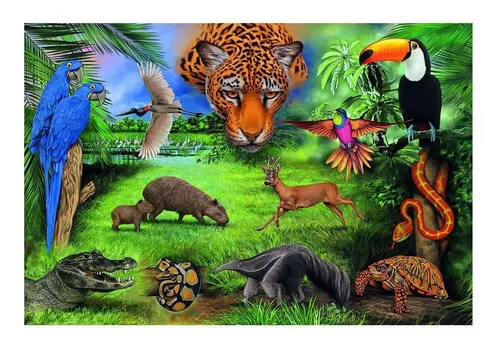 Jogo Quebra Cabeça Puzzle Fauna Brasileira Animais 150 Peças