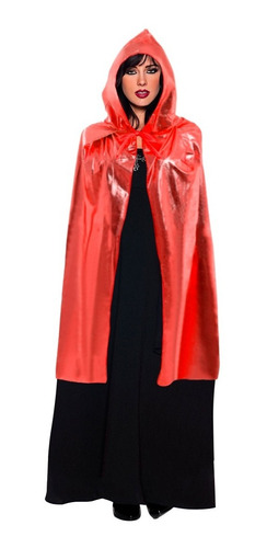 Capa Disfraz Caperucita Corta Roja Brillante 80cm