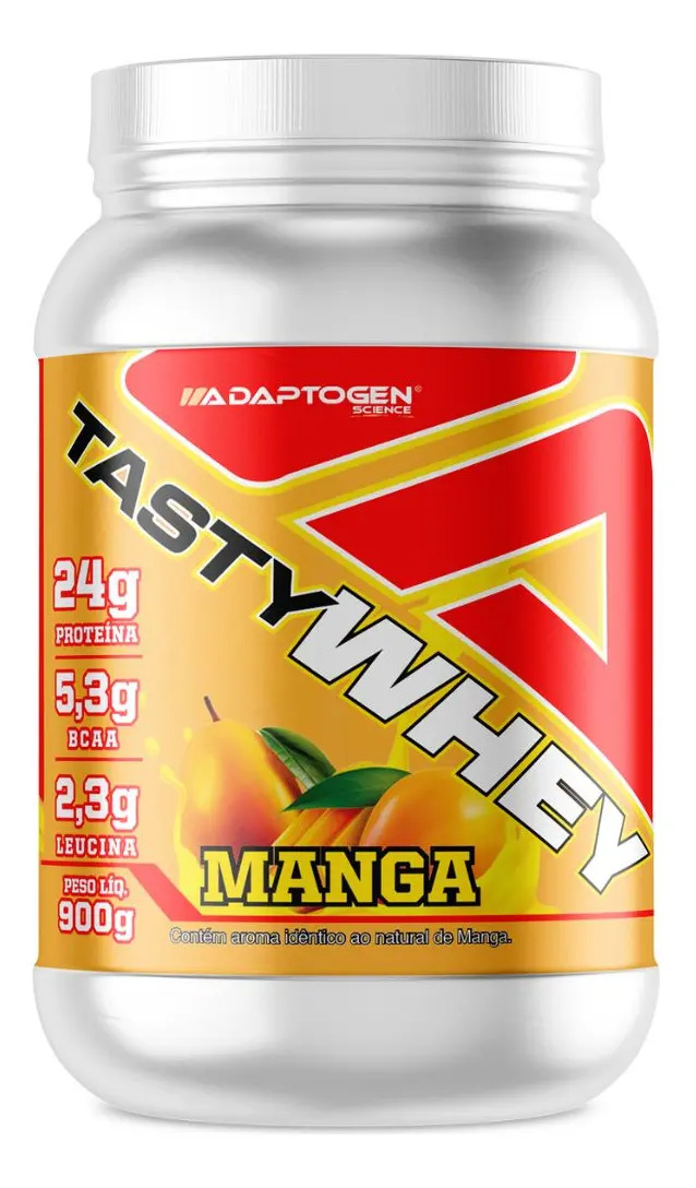 Suplemento Tasty Whey Adaptogen Science Whey Protein 3w Gourmet Pote 900g Sabor Manga