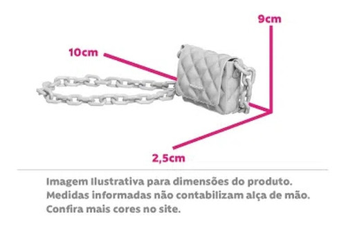 Bolsa Feminina Pequena Petite Jolie Alça Tiracolo Corrente