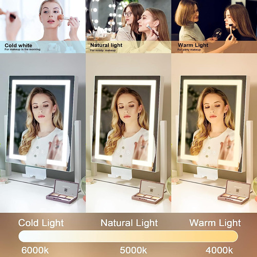 Espejo De Maquillaje Con Luces, Espejo De Tocador Iluminado