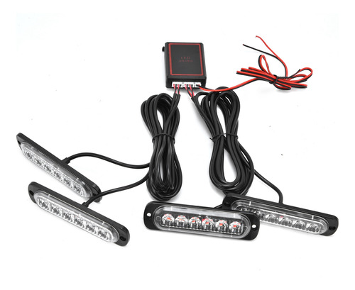 Luces Estroboscópicas Led Para Coche, 4 X 6 Led, Sincronizad