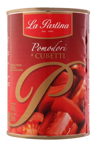 Kit C/5 Tomate Pelado Em Cubos La Pastina 400g