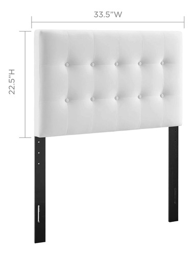 Cabecera De Terciopelo Blanca Diseño Capitoné Tamaño Individ Blanco