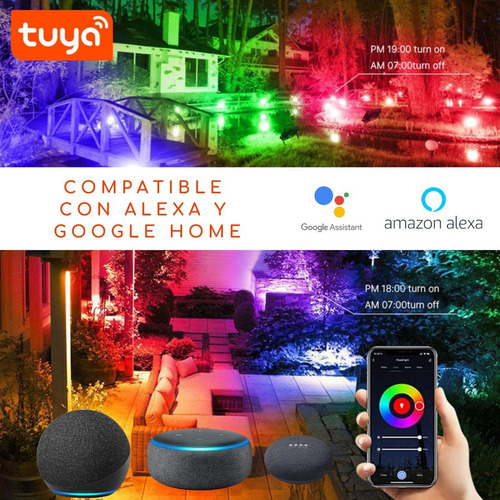 Imagen 4 de 8 de Foco Proyector Wifi Inteligente 220v 50w Blancos/color Rgb