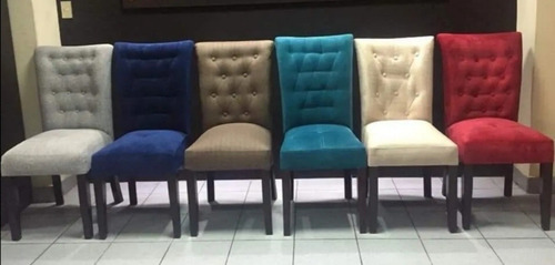 Imagen 8 de 8 de Juego De Comedor De 6 Sillas Tapizadas En Madera Tornillo