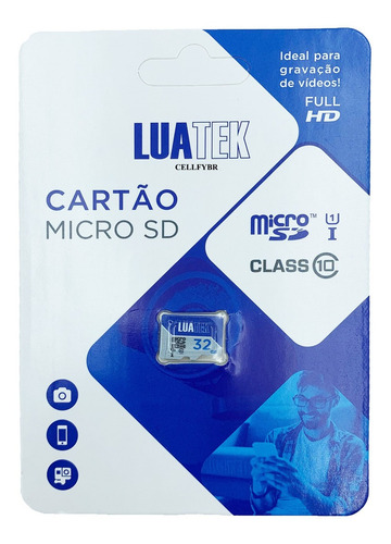 Imagem 1 de 1 de Cartão Memoria Micro Sd 32gb Luatek Classe 10 Ultra 80mb/s