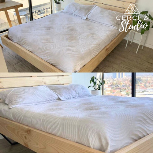 Cama Con Respaldo 2 Plazas Refel Cerchastudio Madera Acero