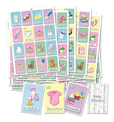 Baby Shower Loteria Bingo En Español, Párrafo 30 Jugadores