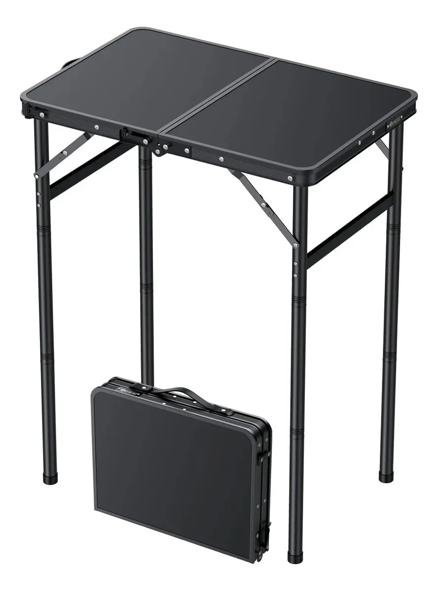 Mesa Jigiu De Camping Plegable Portátil Jigiu 3 Alturas Negro