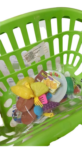Canasta Juguete Cesto De Compras Par El Super Con Comidita
