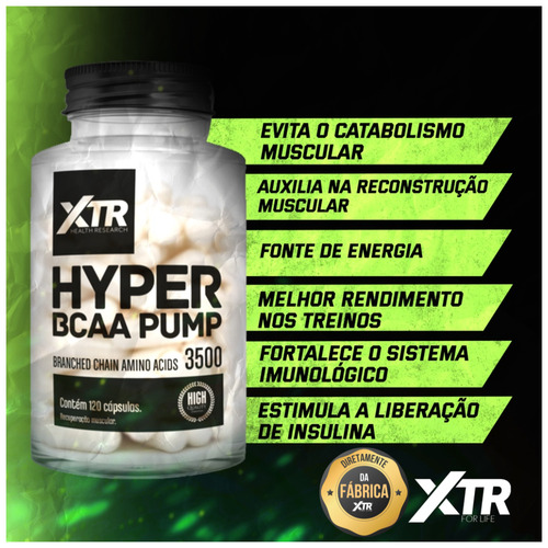 Bcaa 3500 - Hyper Bcaa Pump 120caps - Xtr