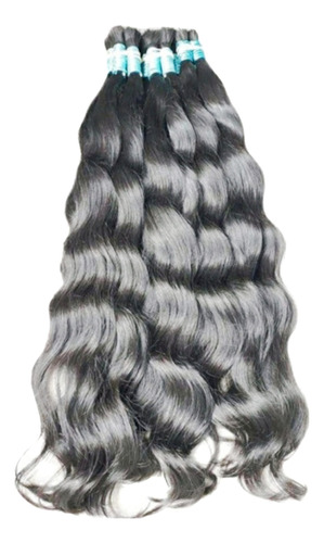 Cabelo Humano Ondulado 60/65 Cm 300 Gr Tecido Em Tela.