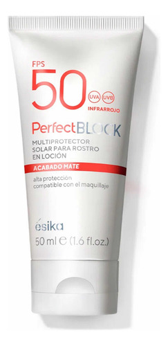 Protector Solar Para Rostro Perfect Block 50 Ml Esika