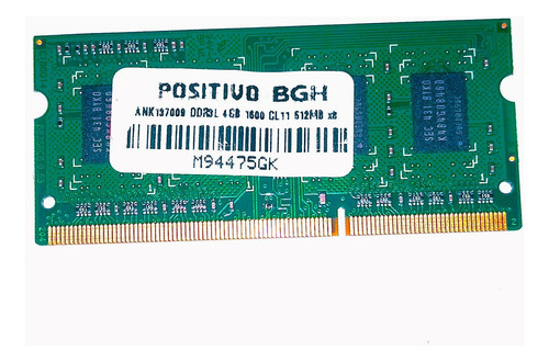 Memoria Para  Netbook / Notebook De 4 Gb Ddr3  De 1,35v