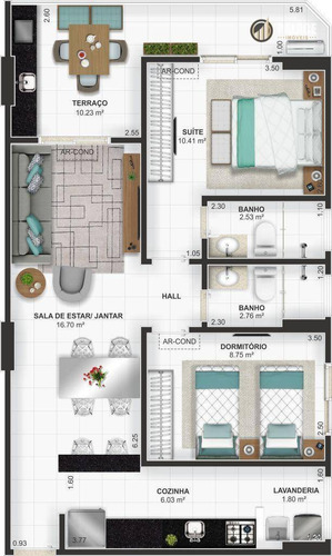 Imagem 15 de 16 de Apartamento Com 3 Dormitórios À Venda, 93 M² Por R$ 535.000,00 - Vila Tupi - Praia Grande/sp - Ap2862