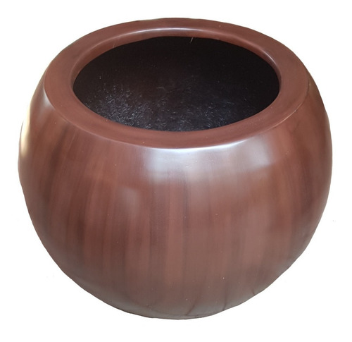 Maceta Decorativa Burbuja Grande De Fibra De Vidrio Madera