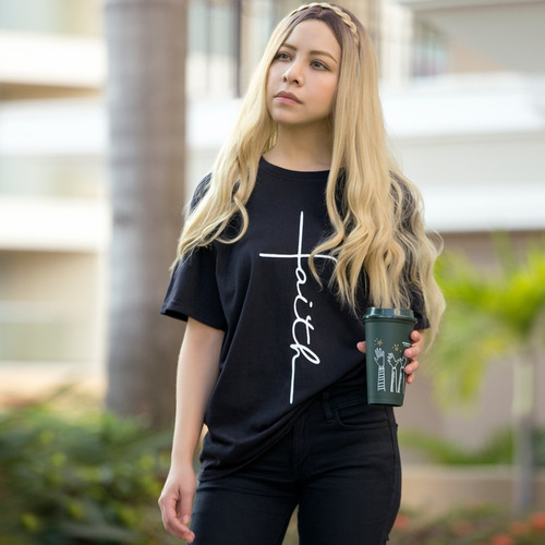 Imagen 4 de 10 de Blusa Playera Camiseta Dama Faith Fe Cruz Elite #509