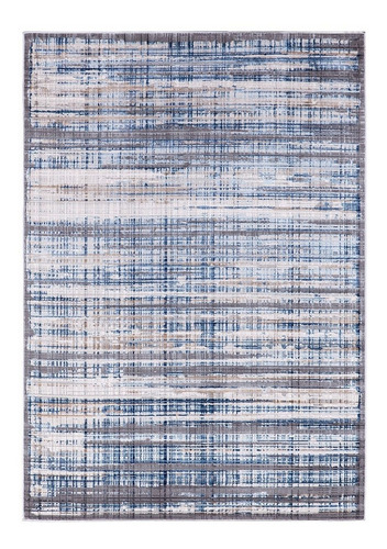 Alfombra Carpeta Moderna Living Azul Y Gris 230 X 160 Cm + 