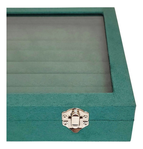 Imagen 6 de 10 de Exhibidor Con Tapa Estuche Terciopelo Caja Porta Anillos