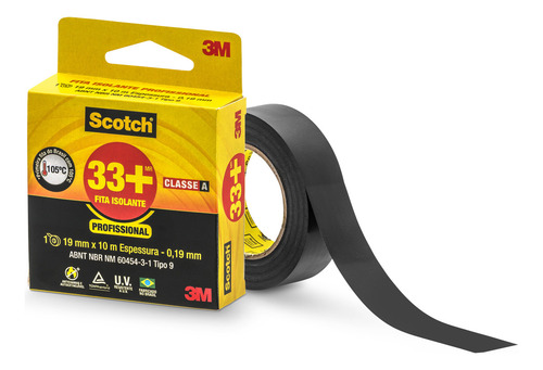 Fita Isolante 3m Scotch 33+ 10m X 19 Hb004162143