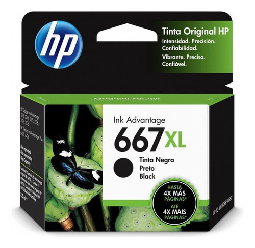 Cartucho Hp 667xl Negro Original 