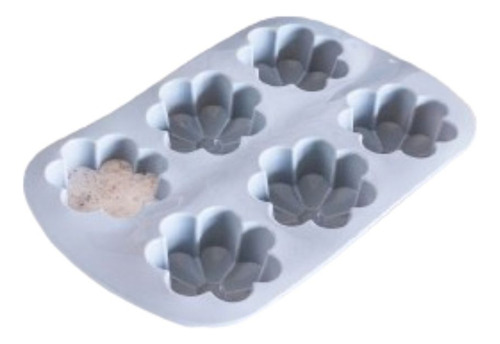  Molde Muffins Forma De Flores X 6  De Silicona Gris 27 Cm