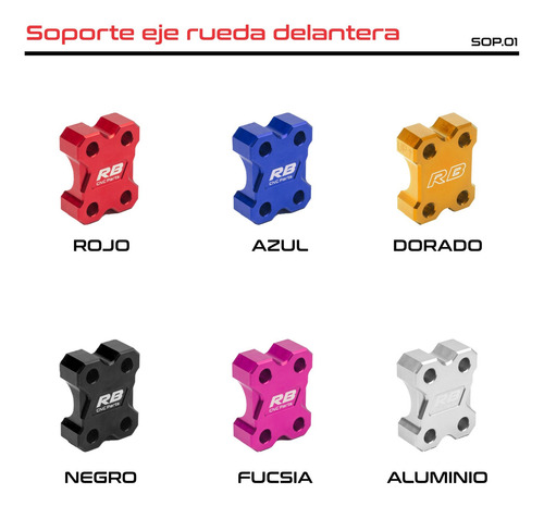 Soporte Eje Rueda Delantera Rb Honda Xr 250 300 Tornado Fucsia