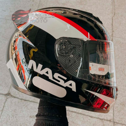 Capacete Nasa Ns 901 Hero Black White